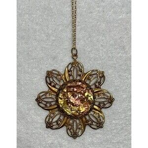 4 For $20 Vintage Confetti Lucite Flower Pendant Necklace